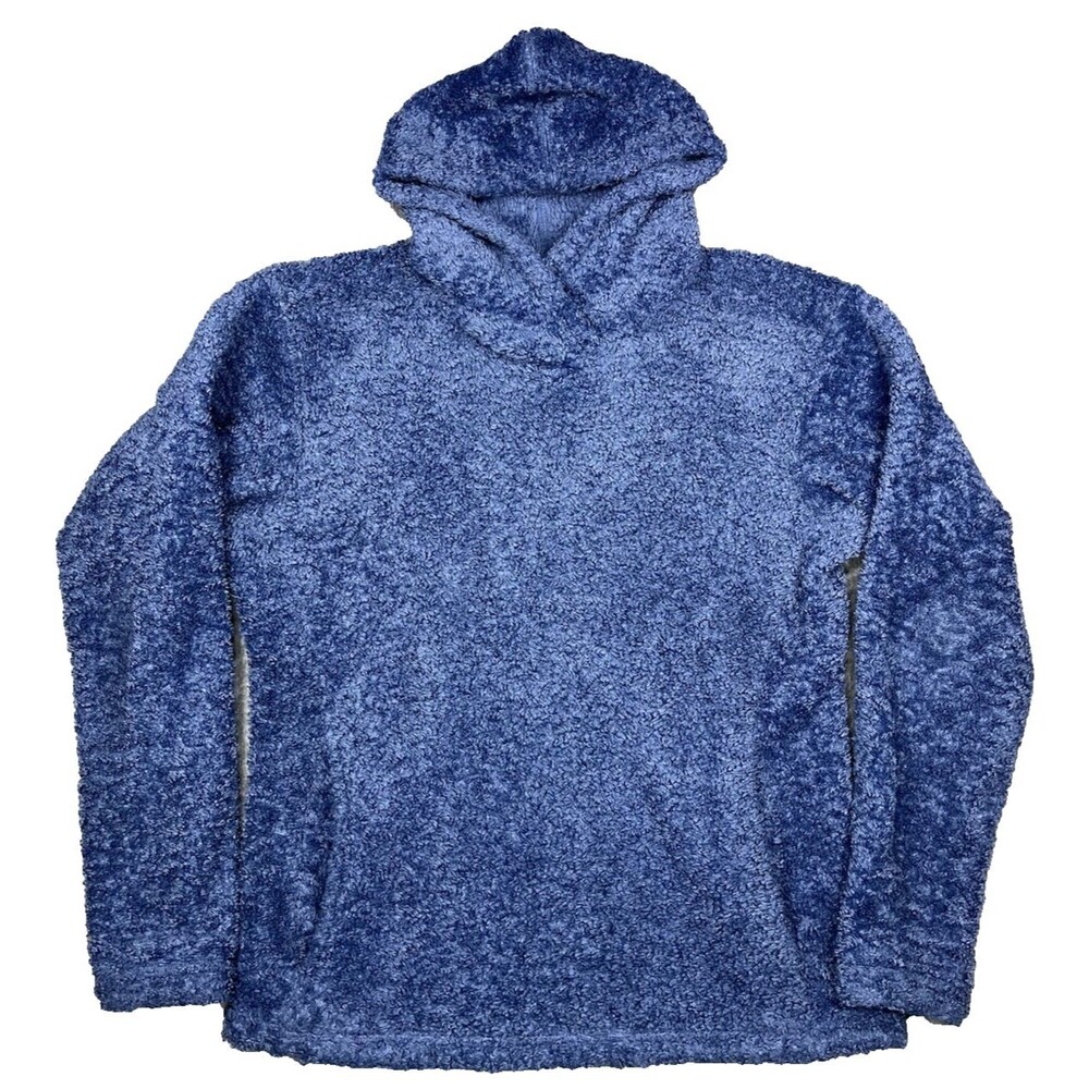 Mountain Hardwear Womens Large Blue High Pile Fleece Pullover Hoodie Long Sleeve
